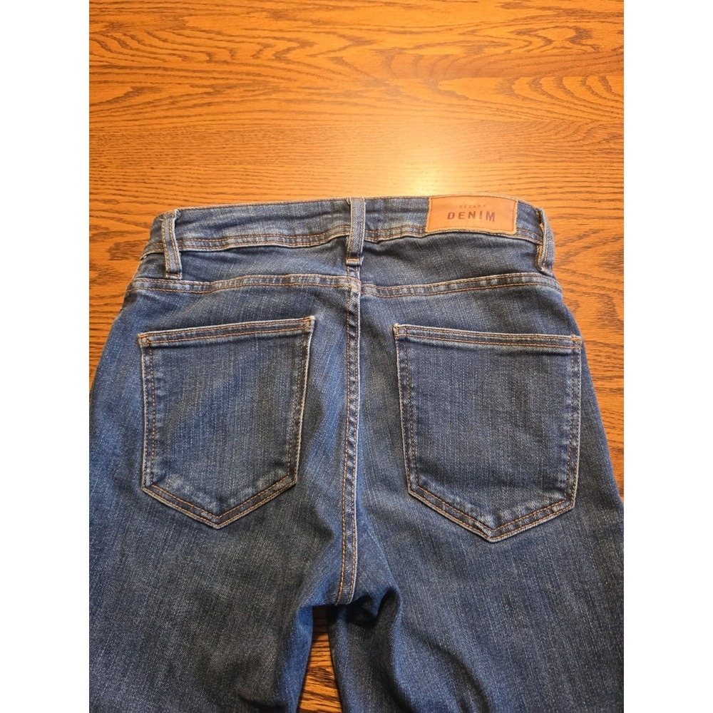 Sezane Jeans Womens Size 26 Dark Wash Mid Rise Skinny Raw Hem Stretch Denim - Picture 4 of 11